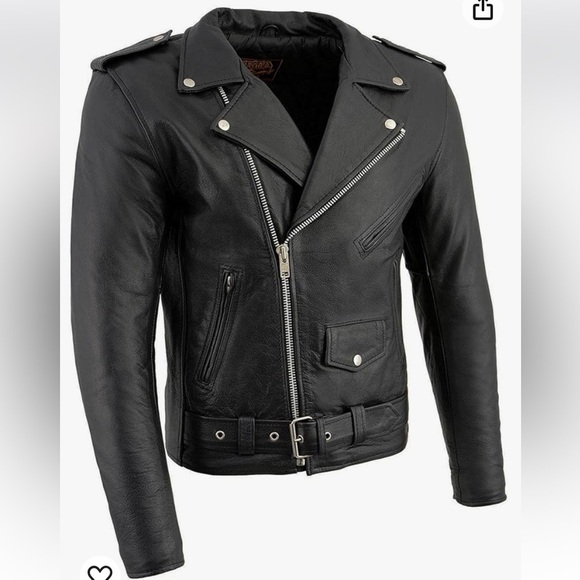 MILWAUKEE LEATHER THE LEGEND CLASSIC POLICE STYLE LEATHER MOTORCYCLE JACKET- XXL - Picture 1 of 9